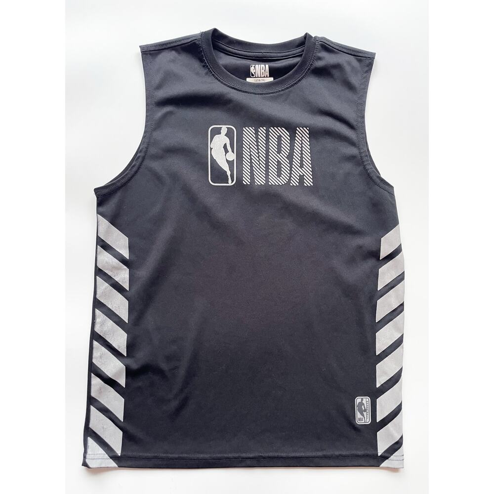 Boy's NBA Sleeveless Black and White Basketball Shirt Size 14/16